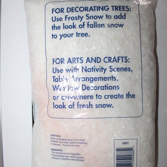 Vintage Frosty Snow 3 1/2 QT Dry Measure ~ Decorative Snow Union Wadding New - Picture 4 of 5
